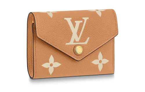 LOUIS VUITTON Victorine Soft Grain Cow Leather Victoria Wallet Regular Women's Yellow