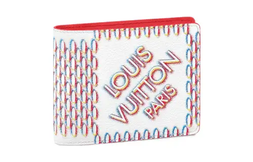 LOUIS VUITTON Multiple Wallet White Damier Spray