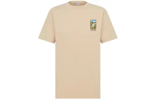DIOR Quarterly New Products SS22 Drop Shoulder Sleeve T Shirt Men's Ivory