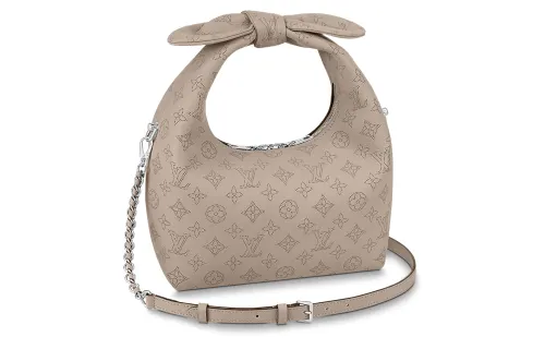 LOUIS VUITTON WHY KNO Engraved Perforated Cow Leather Portable One Shoulder Crossbody Small Women's Gray