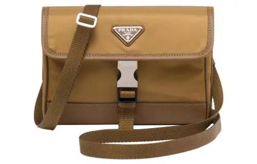 PRADA Saffiano Textile, Nylon Leather Cell Phone Pouch Men's