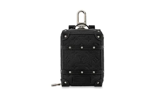LOUIS VUITTON Leather Pouch Bag Accessory Mini Men's Black