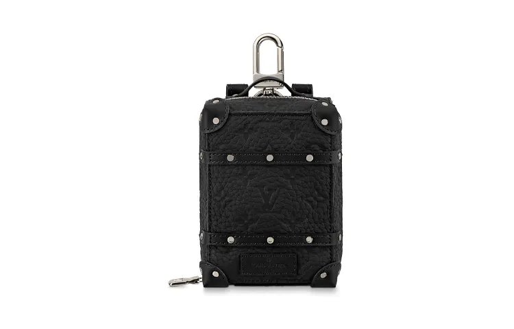 LOUIS VUITTON Leather Pouch Bag Accessory Mini Men's Black