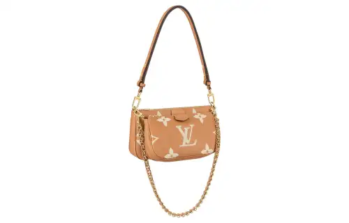 LOUIS VUITTON Multi Pochette Accessoires Grain Cow Leather Shoulder Bag, Crossbody Bag Regular Women's Yellow