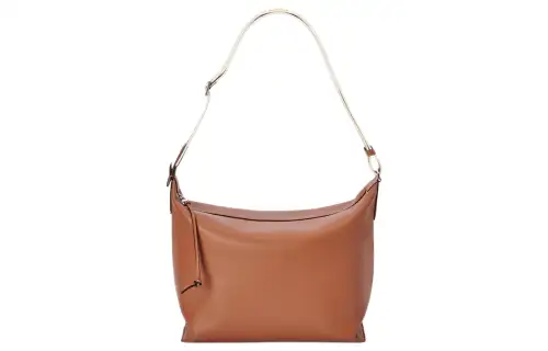 LOEWE Cubi Crossbody Tan/Jacquard Strap