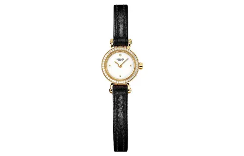 HERMES Faubourg Wrist Watches Quartz Movement Genuine Leather Strap White Dial Women's Watch