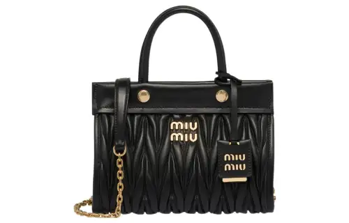 MIU MIU Leather Shoulder Bag, Crossbody Bag, Handbag Women's Black