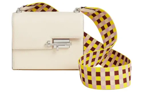 HERMES Verrou Mysore Goat Skin With Canvas Shoulder Bag Regular Women's
