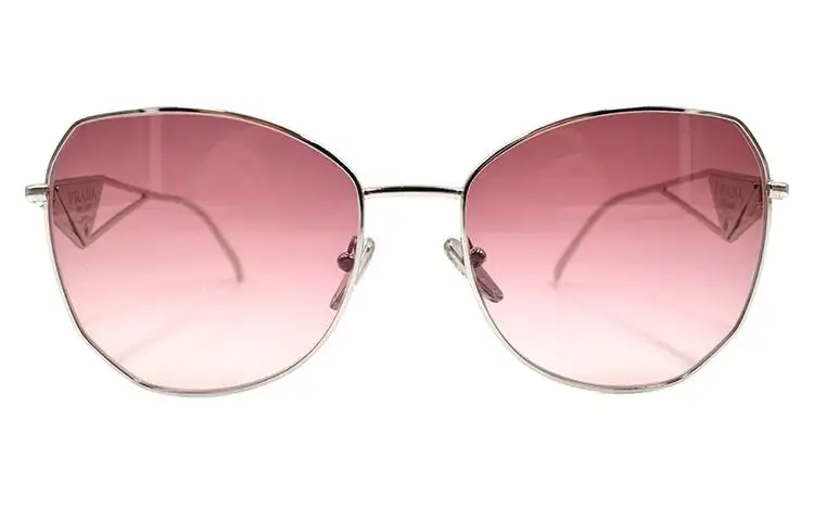 PRADA Cat Eye Sunglasses Women's Silver/Red Gradient