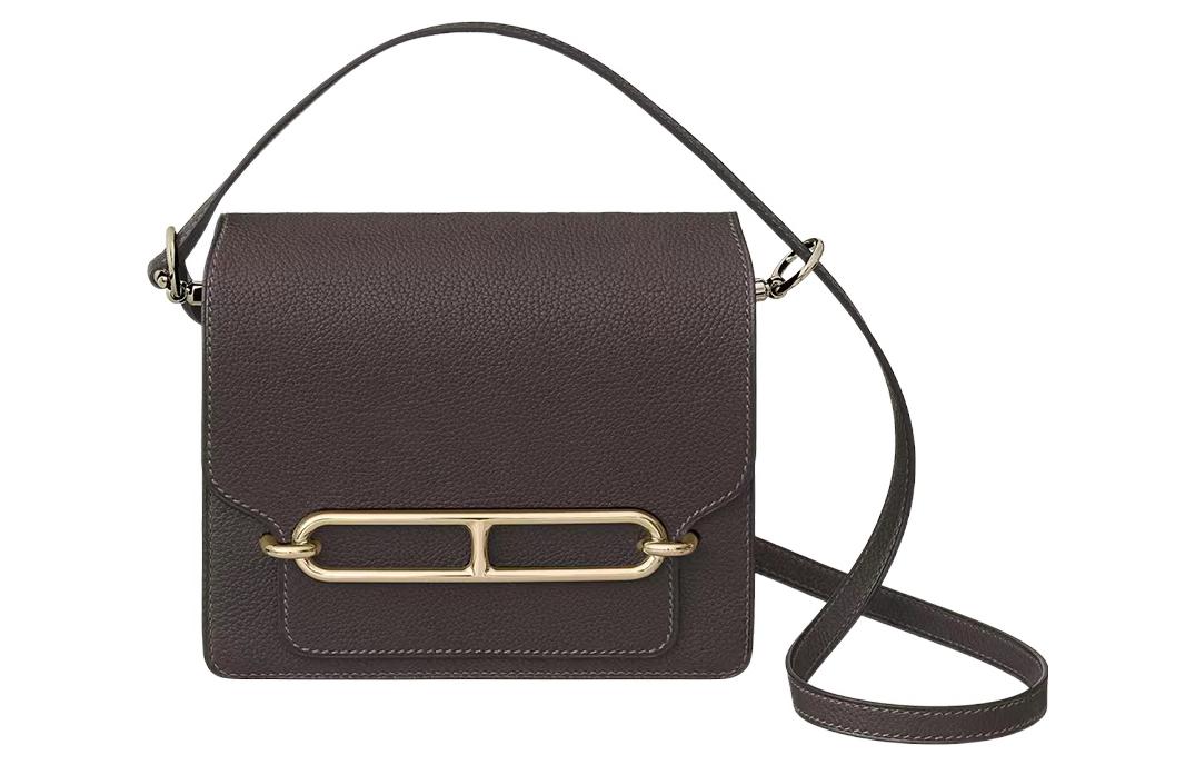 HERMES Roulis Gold tone Lock Saddle Leather Pig Nose Bag, Shoulder Bag, Crossbody Bag Women's