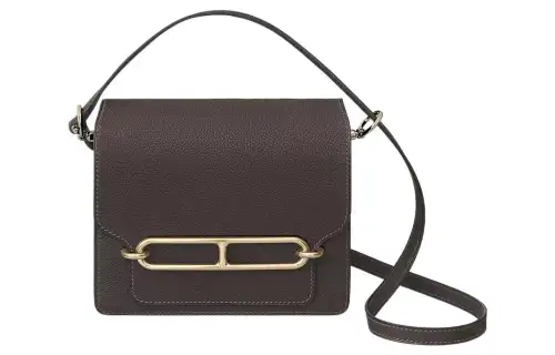 HERMES Roulis Gold tone Lock Saddle Leather Pig Nose Bag, Shoulder Bag, Crossbody Bag Women's