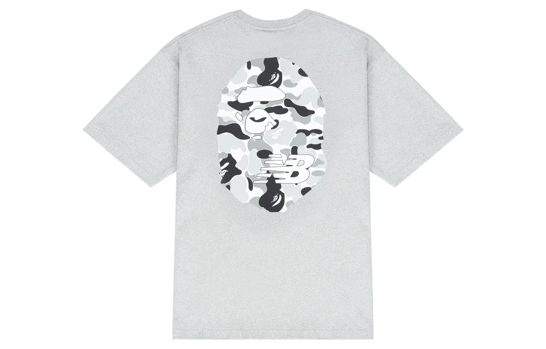 New Balance X A BATHING APE New Balance X Bape T Shirts Unisex Gray Crew Neck Moderate Straight Fit