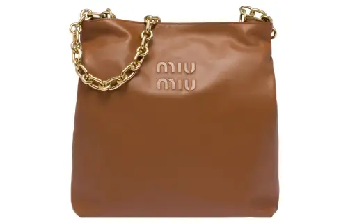 MIU MIU Leather Crossbody Bag, Shoulder Bag Women's Brown
