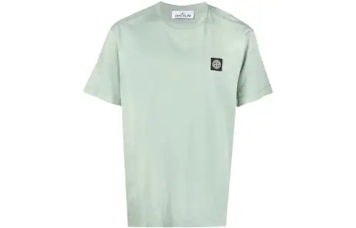 STONE ISLAND T Shirts Men's Green Crew Neck Moderate Straight Fit