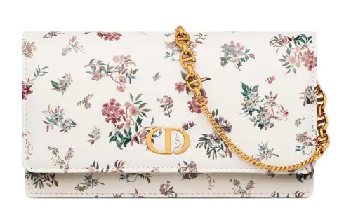DIOR Caro Cow Leather Handheld Shoulder Bag, Crossbody Bag Regular Women's Milk White
