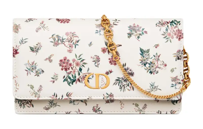 DIOR Caro Cow Leather Handheld Shoulder Bag, Crossbody Bag Regular Women's Milk White