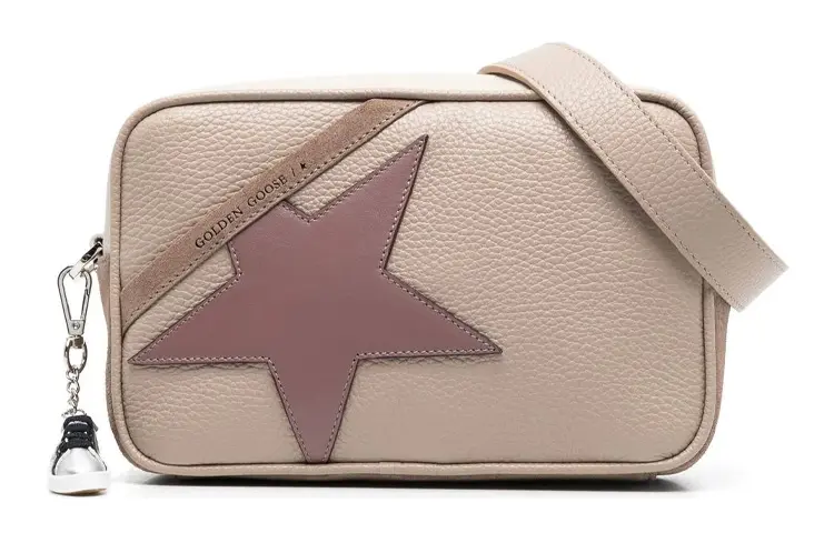 Golden Goose Leather Crossbody Bag, Shoulder Bag Women's Light Brown