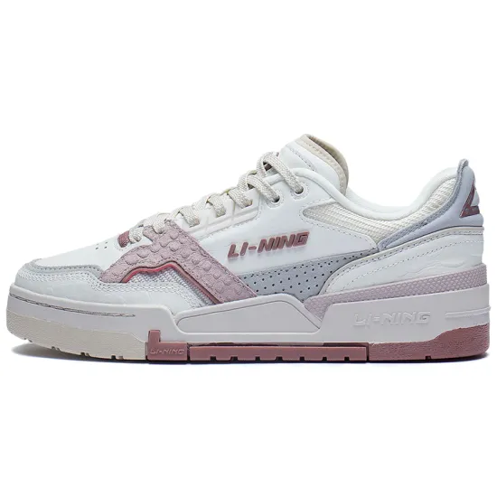 LiNing 001 Skateboard Shoes Women's Low-Top Ecru/Oat Gray/Dusty Pink Purple