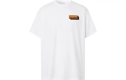Burberry Logo Applique Cotton Oversized T shirt