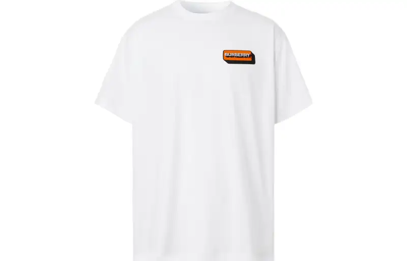 Burberry Logo Applique Cotton Oversized T shirt