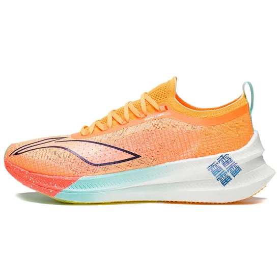 LINING Feidian 2 Elite Running Shoes Men Low-Top Fluorescent Mango Orange