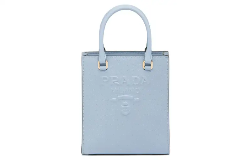 PRADA Saffiano Leather Shoulder Bag, Crossbody Bag, Handbag Small Women's Sky Blue