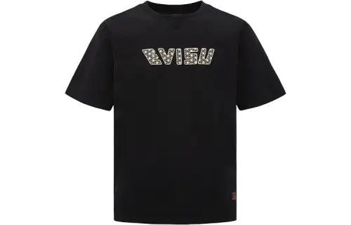 EVISU T Shirts Men's Black Crew Neck Moderate Straight Fit