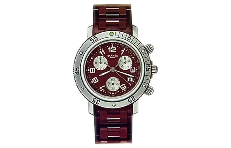 HERMES Wrist Watches Automatic Mechanical Movement Stainless Steel Strap Red Watch Dial Men's Watches