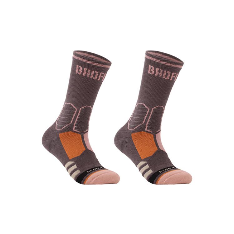Li Ning Sports Basketball Collection Basketball Socks Unisex 2 Pack Sparrow Umber