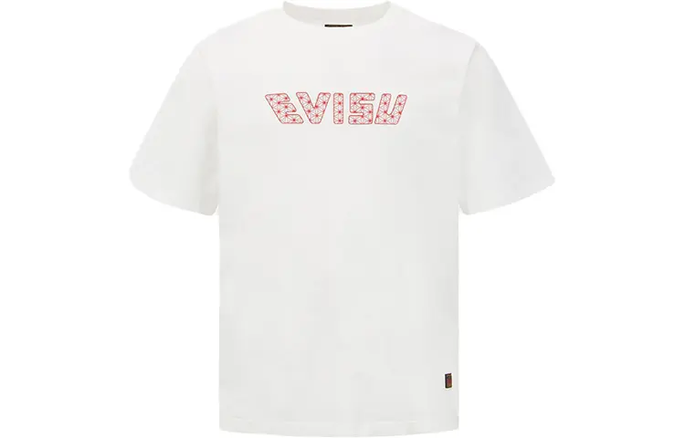 EVISU SS22 Drop Shoulder Sleeve T Shirt Men's White