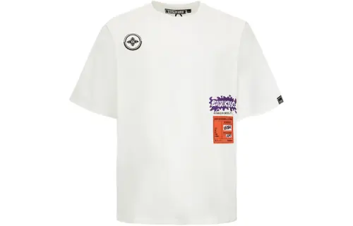 EVISU T Shirts Men's White Crew Neck Moderate Straight Fit