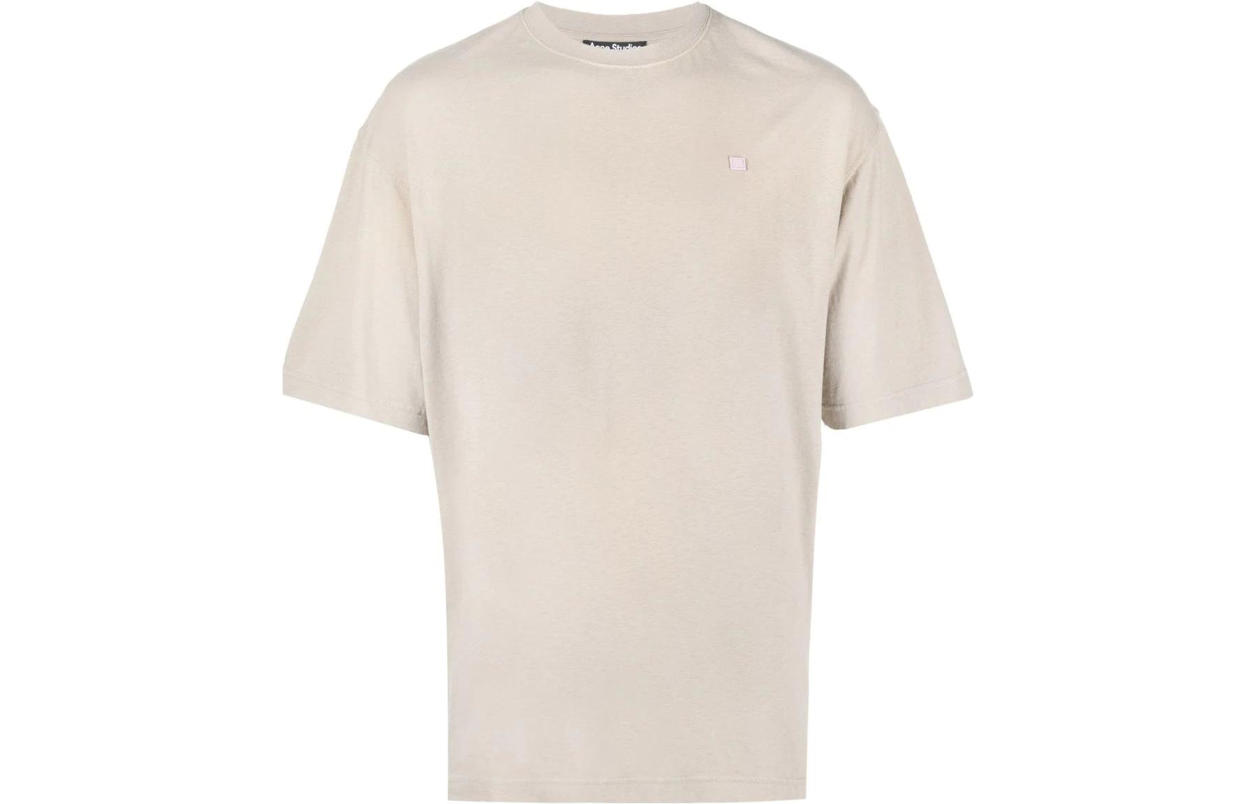 Футболка Acne Studios С логотипом (бежевая)