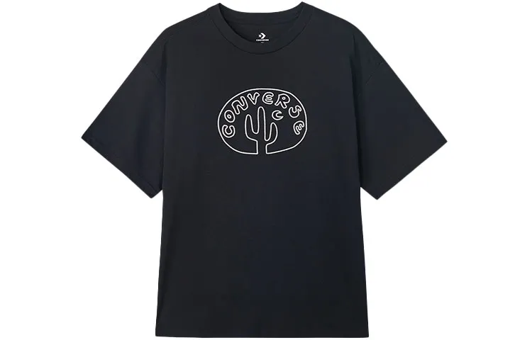Converse T-Shirts Men's Black Crew Neck Moderate Straight Fit