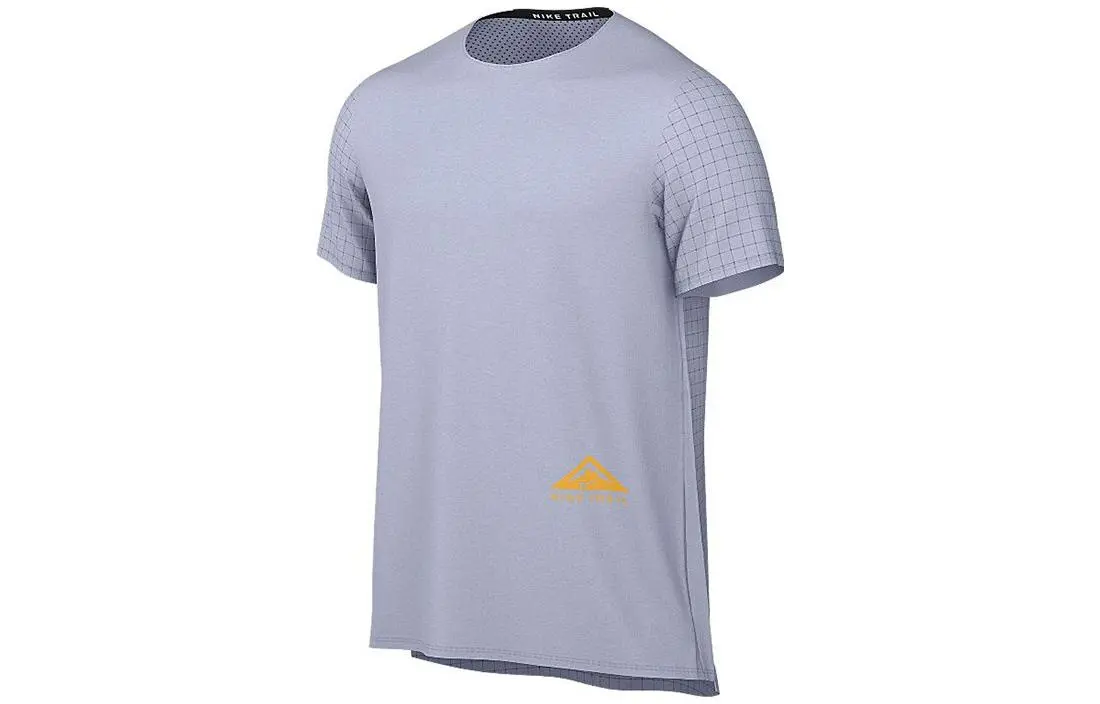 Nike T-Shirts Men's Blue Crew Neck Moderate Straight Fit