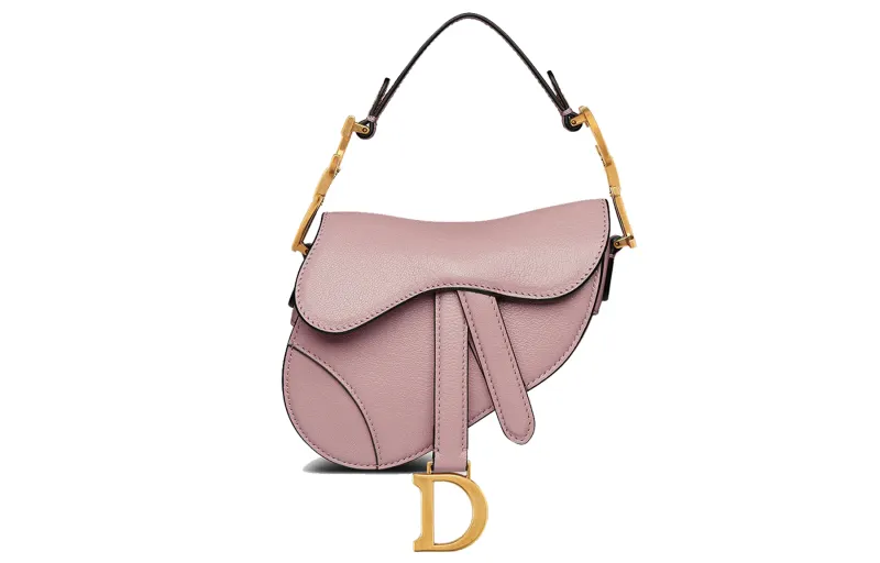 DIOR Saddle Sheepskin Saddle Bag, Shoulder Bag, Crossbody Bag, Handbag Extra Mini Women's Vintage Pink