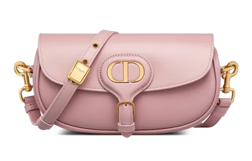 DIOR Bobby East West Smooth Cow Leather Shoulder Bag, Crossbody Bag Women's Vintage Pink