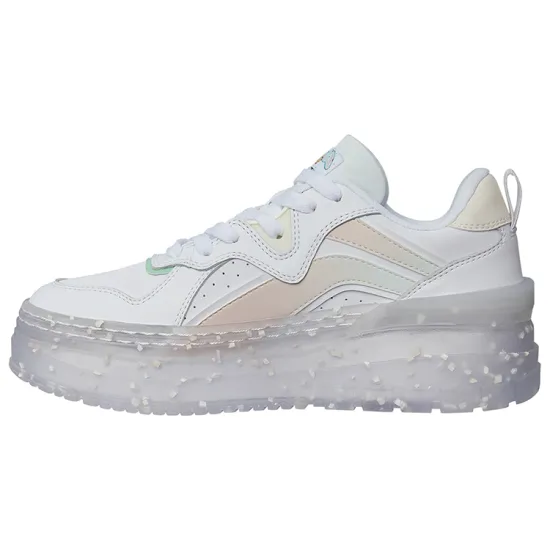 LINING Wave Skateboard Shoes Women's Low-Top Standard White/Light Turquoise/Light Pink