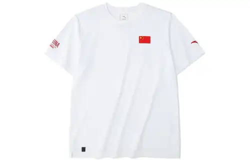 ANTA T Shirts Men's White Crew Neck Moderate Straight Fit