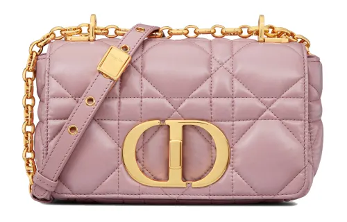 DIOR Caro Cow Leather Shoulder Bag, Crossbody Bag Small Women's Vintage Pink