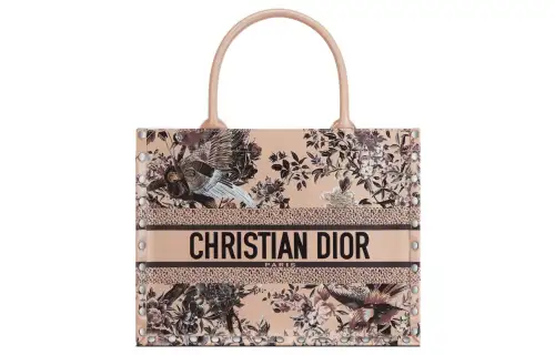 DIOR BookTote Cow Leather Handbag Medium Women's
