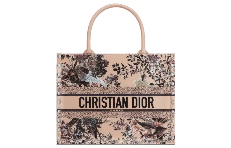 DIOR BookTote Cow Leather Handbag Medium Women's