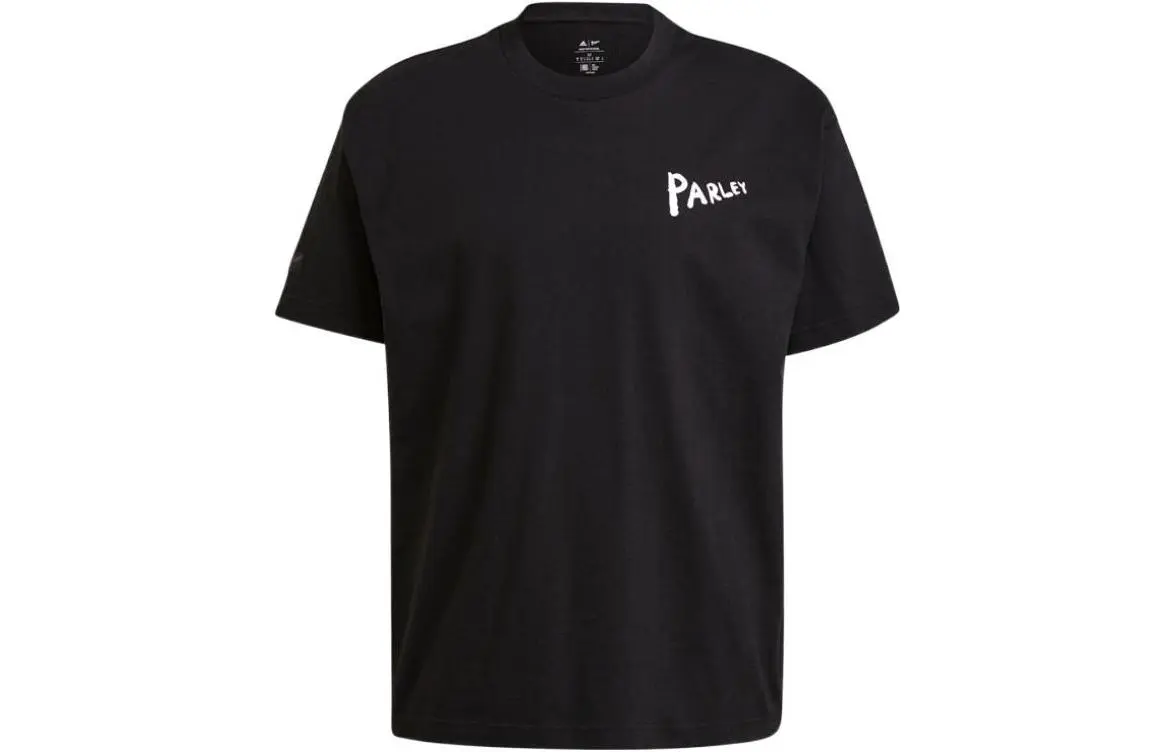 Adidas T-Shirts Men's Black Crew Neck Moderate Straight Fit