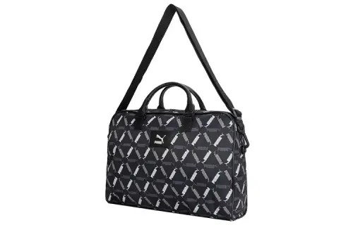 PUMA All Over Print Artificial Leather One Shoulder Handbag Unisex Black