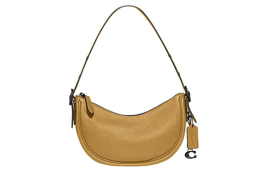 COACH Cow Leather Handbag, Shoulder Bag Women's Yellow