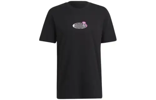 Adidas Originals T Shirts Men's Black Crew Neck Moderate Straight Fit