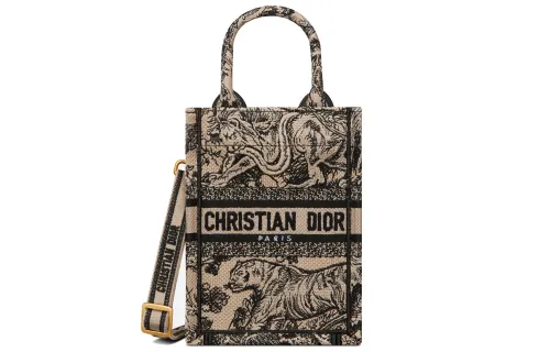 DIOR BookTote Embroidery Handbag Women's