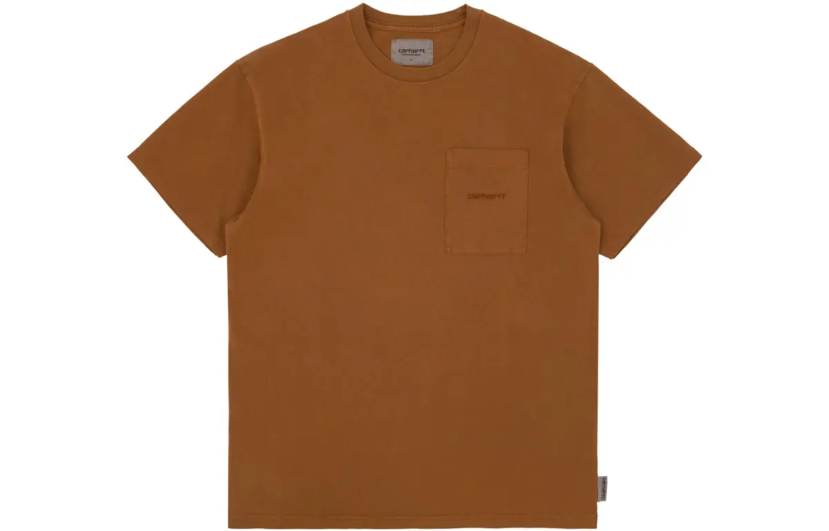 Carhartt WIP T-Shirts Unisex Brown Crew Neck Moderate Straight Fit