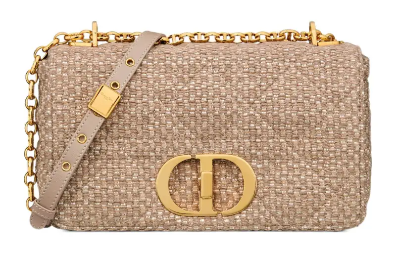 DIOR Caro Embroidery Shoulder Bag, Crossbody Bag Medium Women's Brown