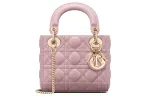 DIOR Lady Dior Sheepskin Handbag, Shoulder Bag, Crossbody Bag, Handbag Women's Vintage Pink