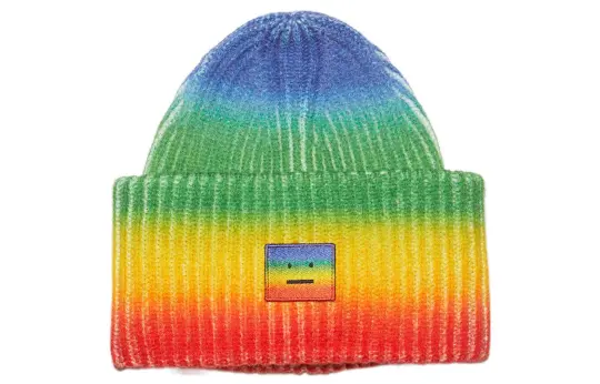 Acne Studios Rainbow Knit Beanie Hat